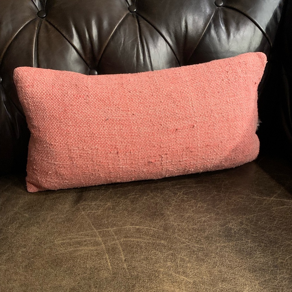 West elm coral woven pillow  case 12 by 21 inches case only